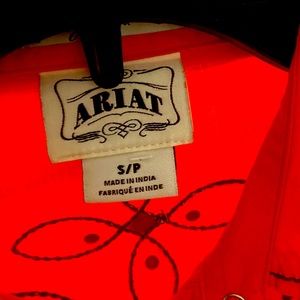 Ariat cowgirl button up shirt with embroidery.